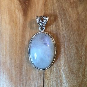 Genuine Moonstone and Sterling Silver Pendant